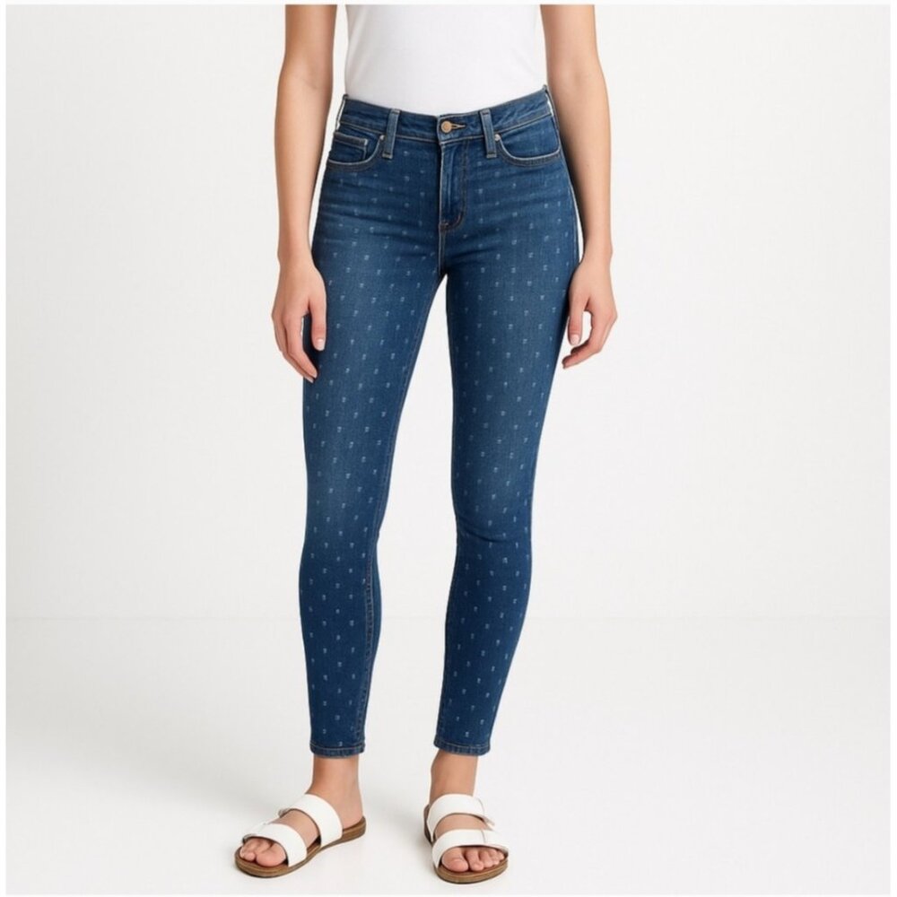 Current/Elliot Women's Jeans In Love Stars Sz 26 Ankle Skinny Cropped Low Rise